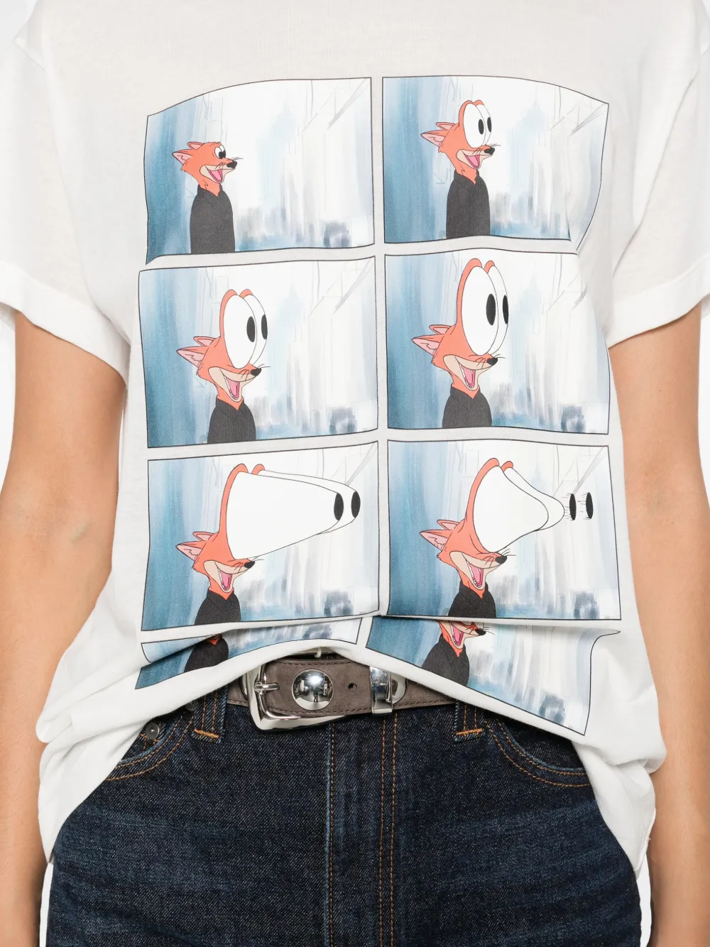 KHAITE Maeve cartoon-print T-shirt Wit