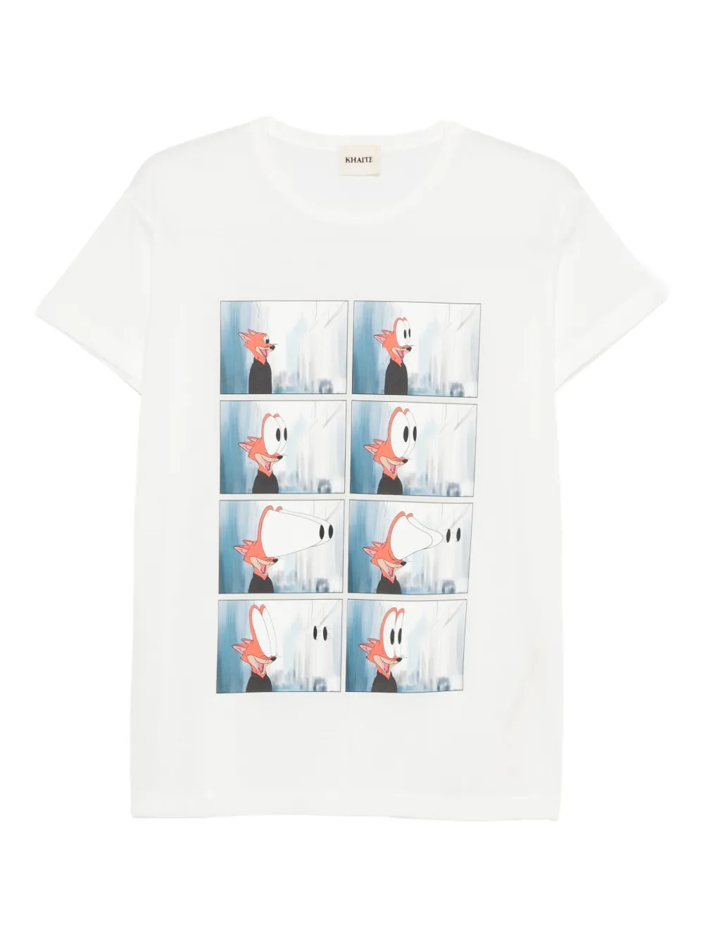 KHAITE Maeve T-shirt met stripprint Wit