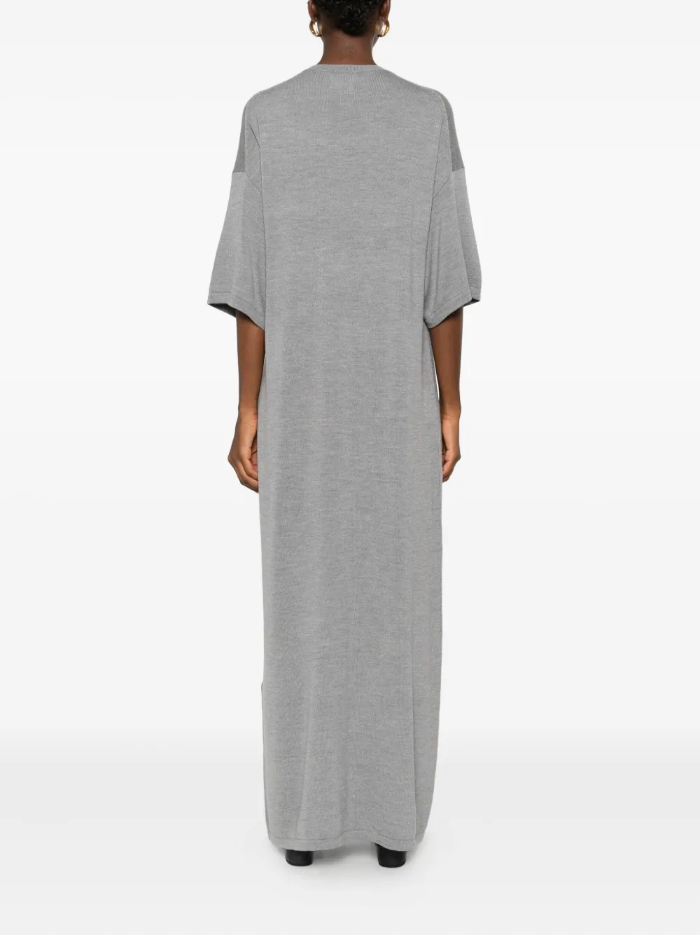 KHAITE short-sleeves midi dress Grijs