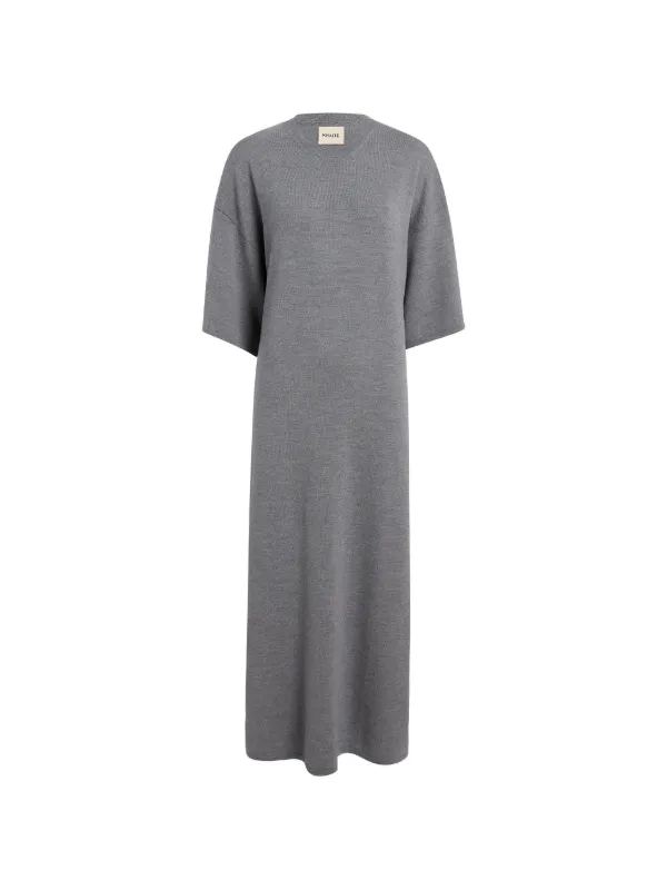 Khaite Short-sleeves Midi Dress in Grey