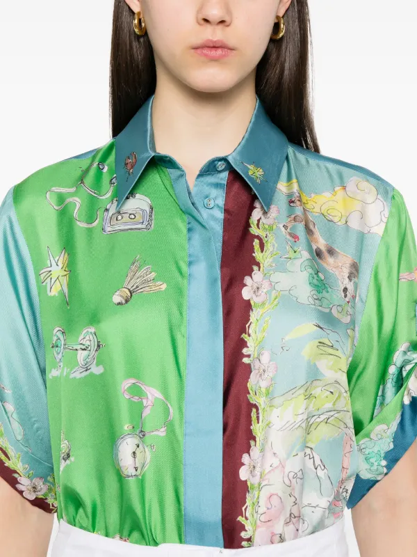 Tシャツ・カットソー Alemais Daria Shirt DARIA SILK SHIRT – ALEMAIS