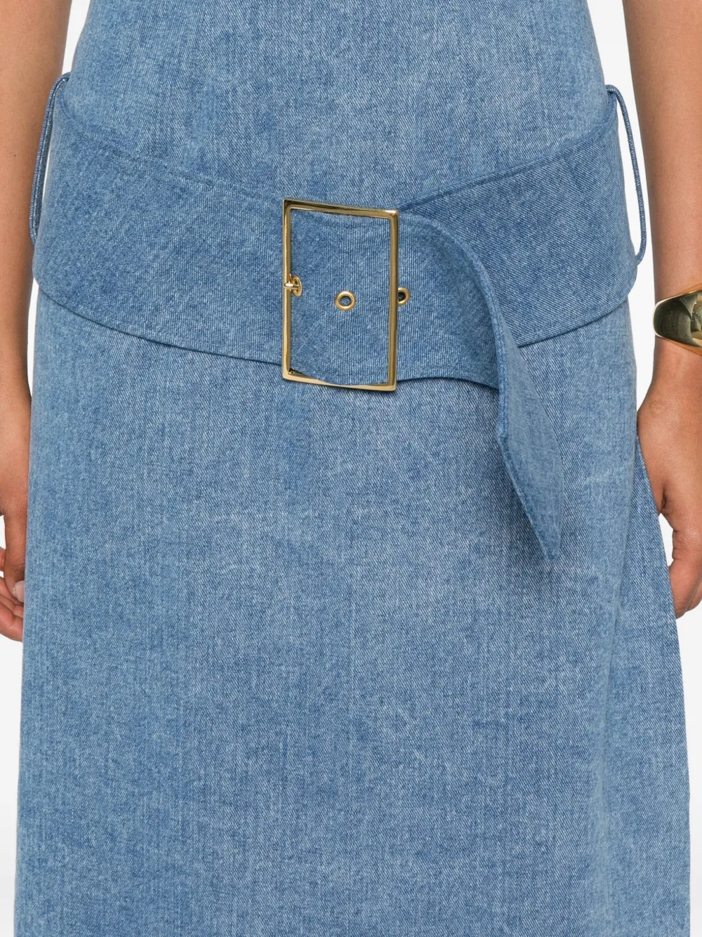 Rowen Rose Midi-jurk met ceintuur Blauw