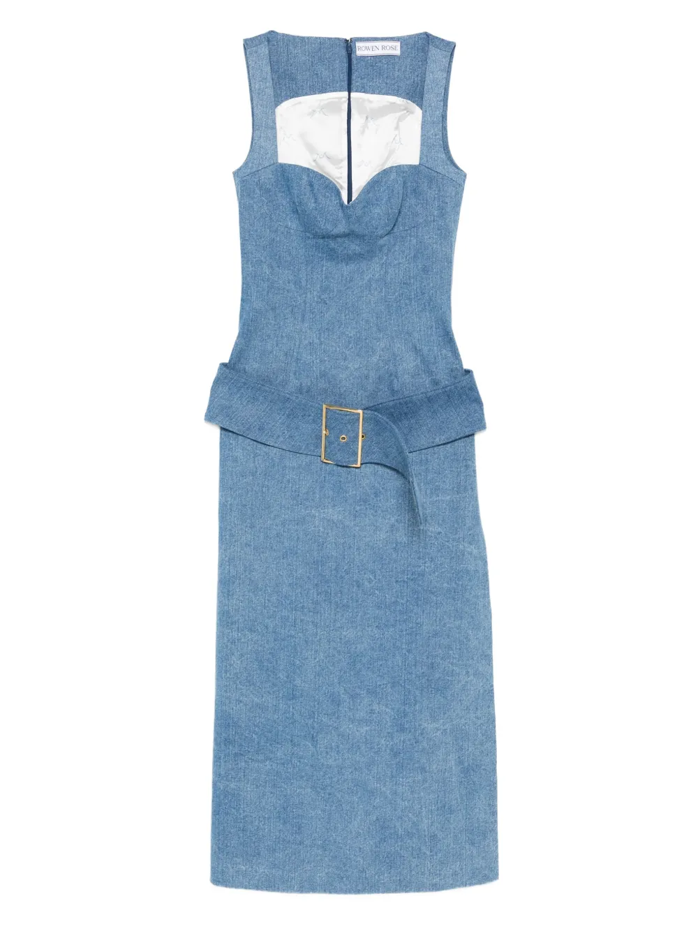 Rowen Rose belted denim midi dress | Blue | Image 1
