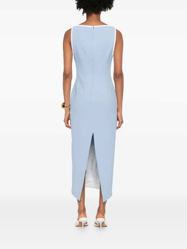 Rowen Rose bow-detail Keyhole Dress | Blue