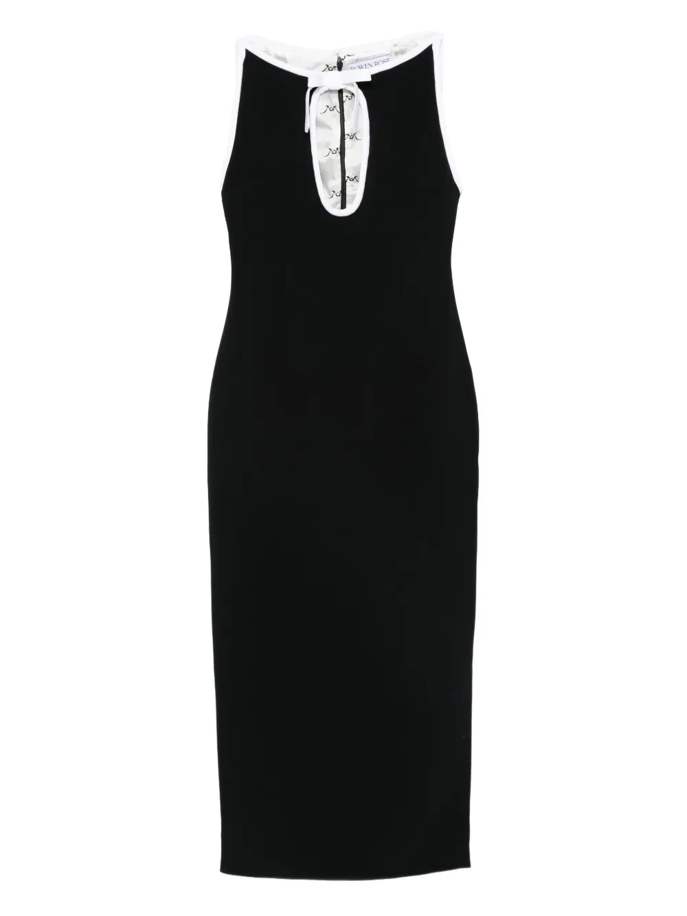 Rowen Rose keyhole-neck sleeveless midi dress | Black | Image 1