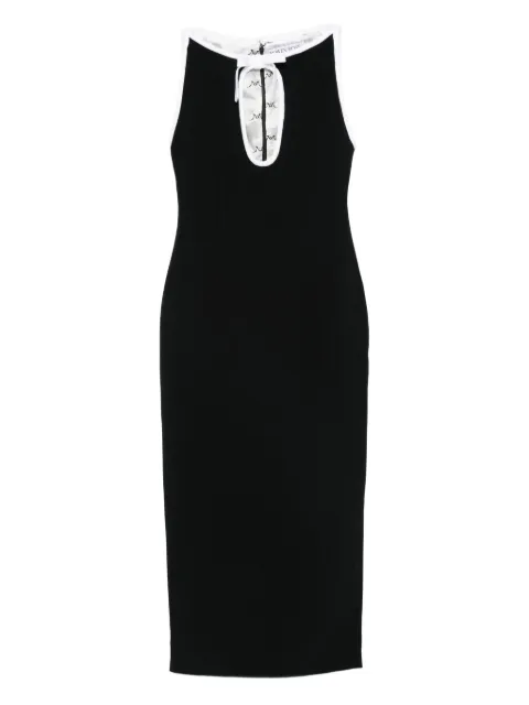 Rowen Rose keyhole-neck sleeveless midi dress