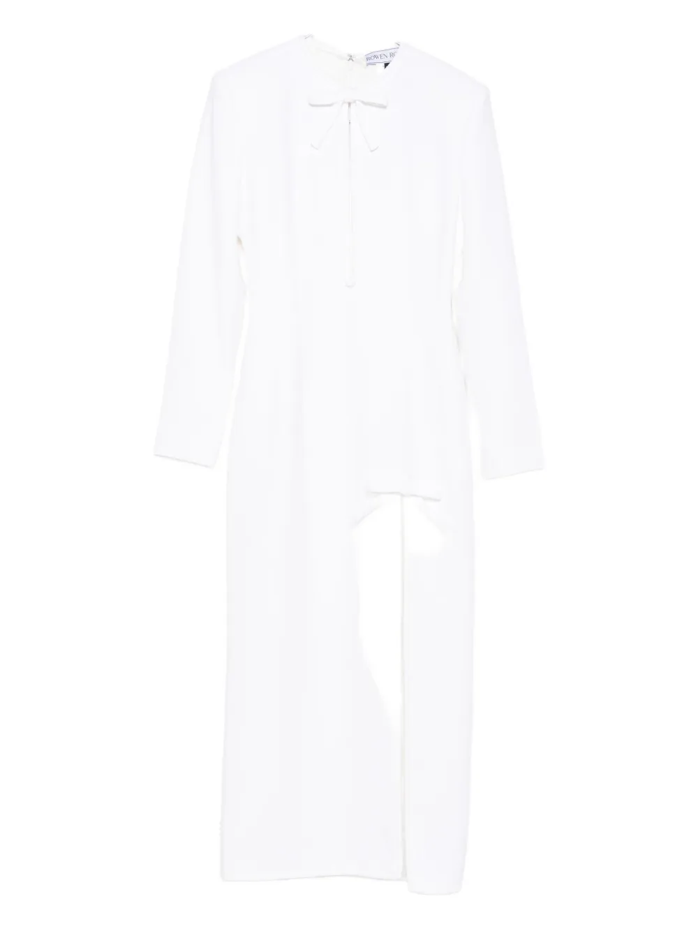 Rowen Rose Bow-detail Side-slit Maxi Dress In White