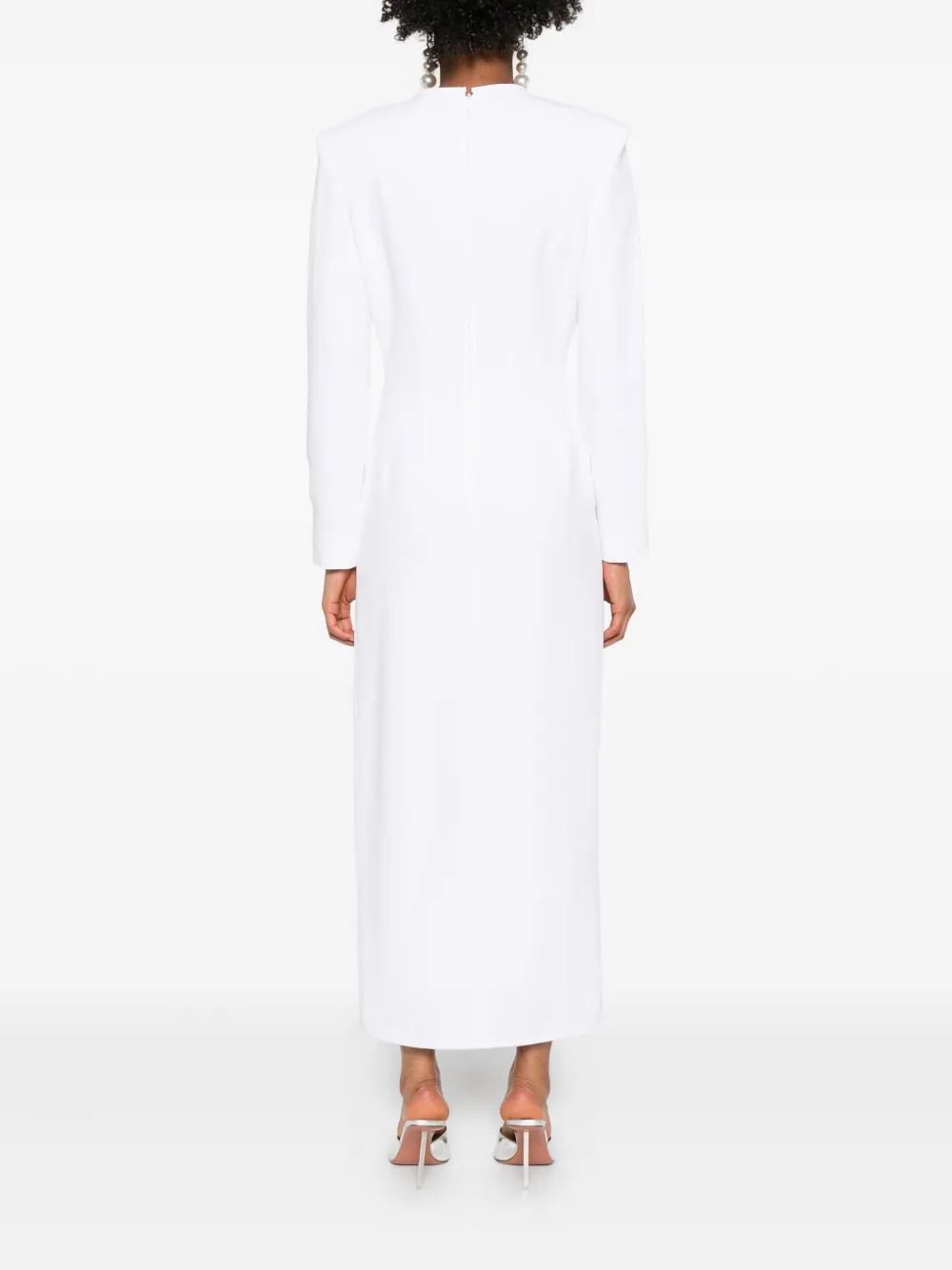 Rowen Rose Bow-detail Side-slit Maxi Dress In White