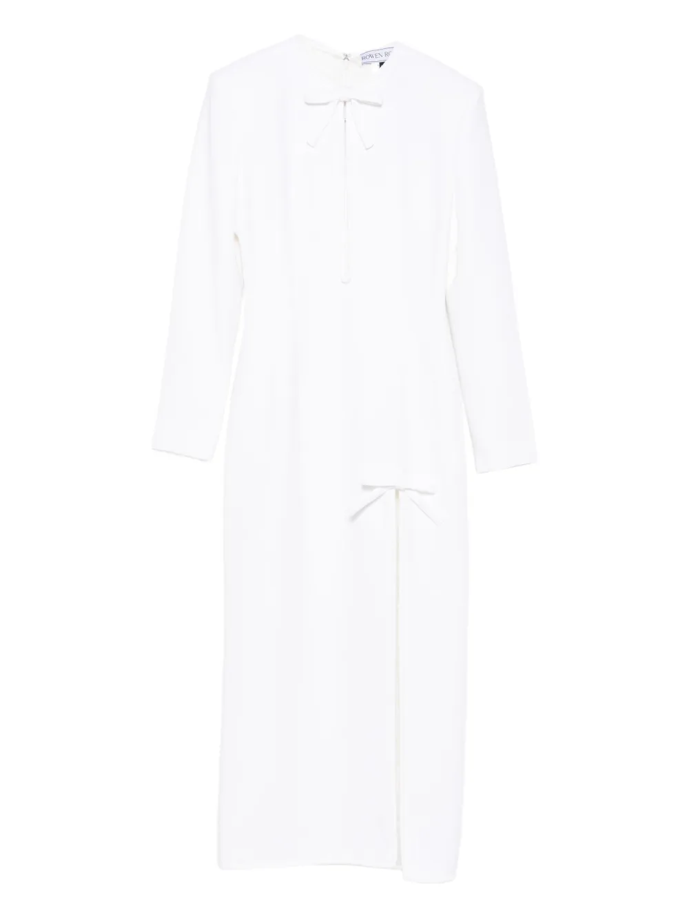Rowen Rose bow-detail side-slit maxi dress | White | Image 1