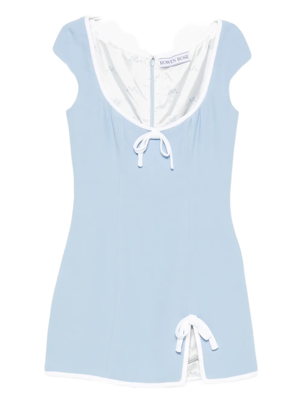 Rowen Rose bow-detail mini dress Blauw