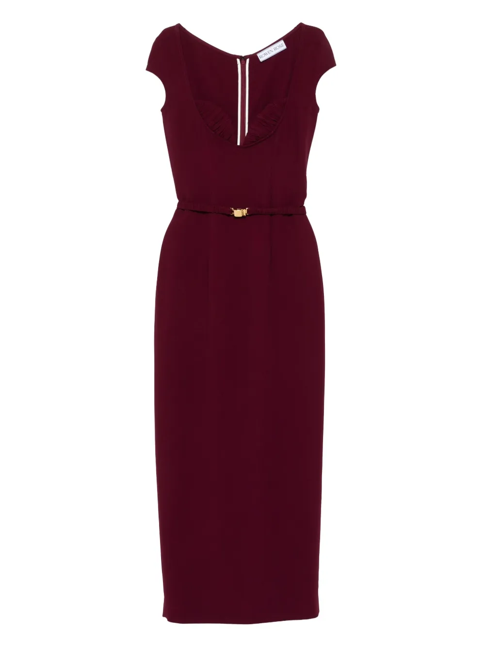 Rowen Rose belted cap-sleeve maxi dress | Red | Image 1