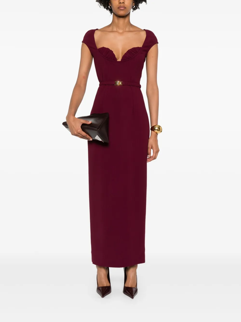 Rowen Rose belted cap-sleeve maxi dress | Cocktail & Party Dresses | Image 2