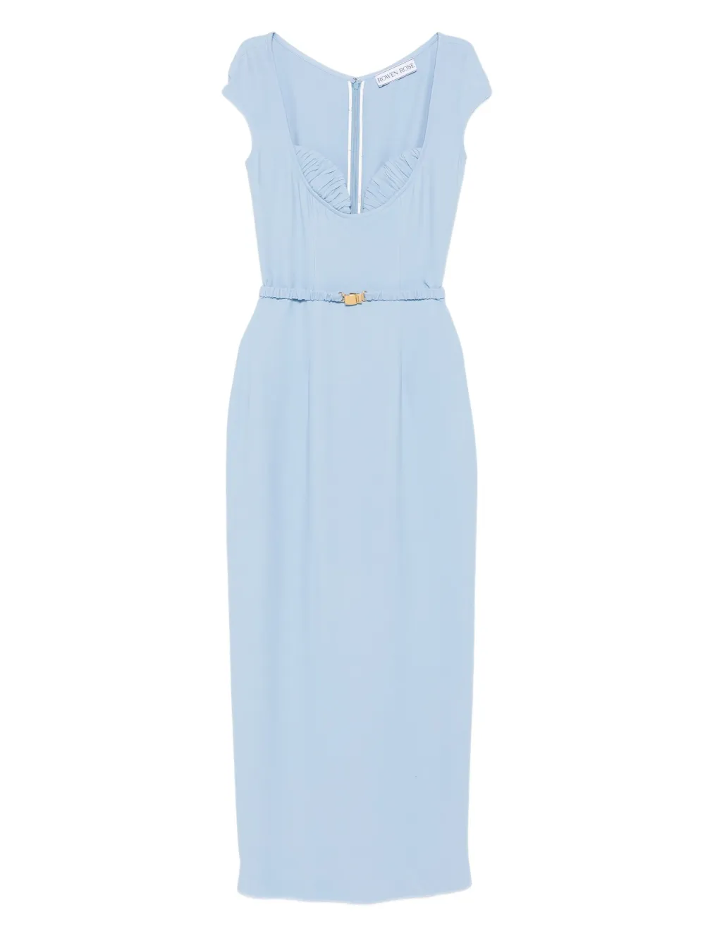 Rowen Rose belted cap-sleeve maxi dress | Blue | Image 1