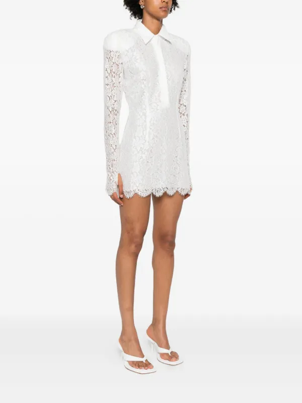 chinese dress ladies Hearts Aflutter Long Sleeve Open Back Lace Mini Dress White– Selfie Leslie main image 1
