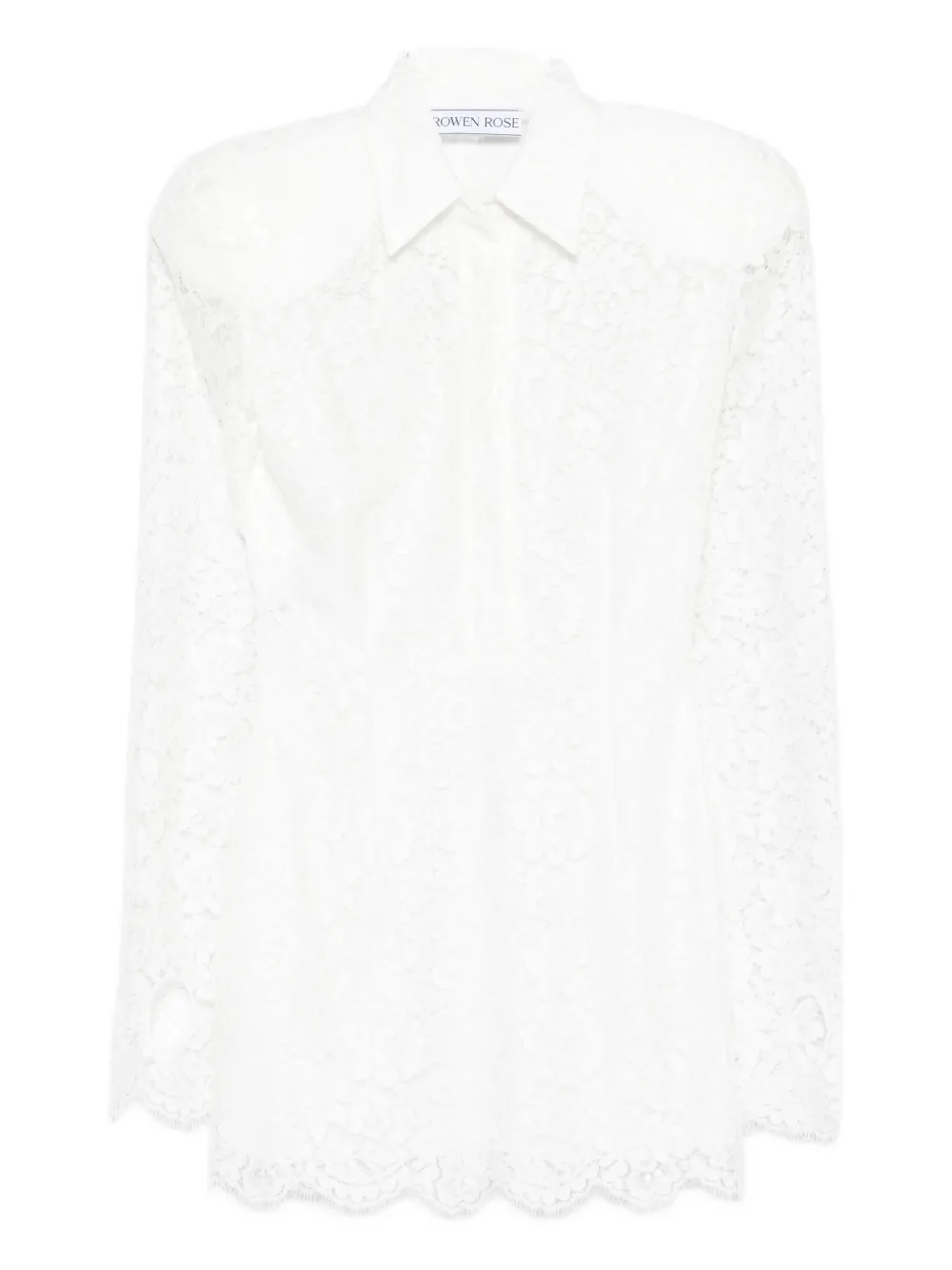 Rowen Rose long-sleeve lace mini dress - Bianco