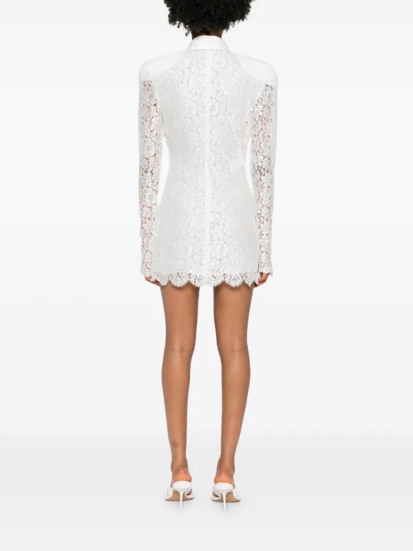 Rowen Rose long-sleeve Lace Mini Dress | White | FARFETCH