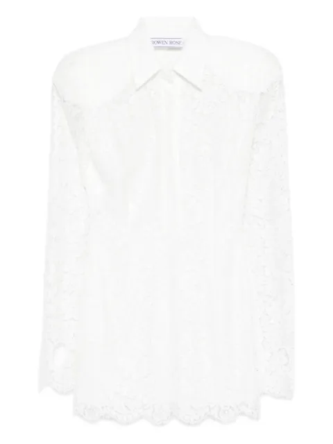 Rowen Rose vestido corto de encaje con manga larga