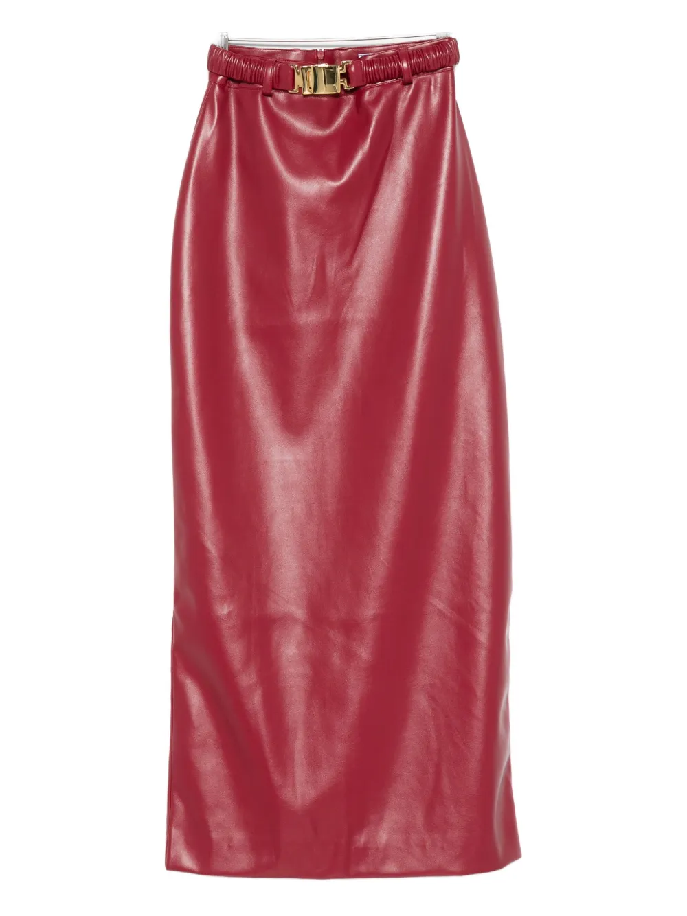 Rowen Rose belted midi skirt Rood