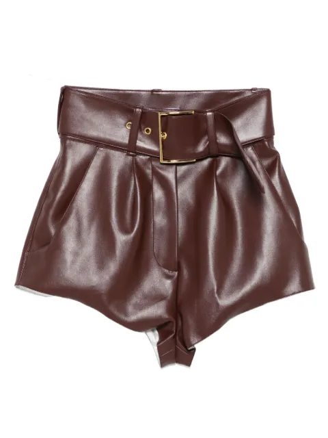 Rowen Rose belted faux-leather shorts