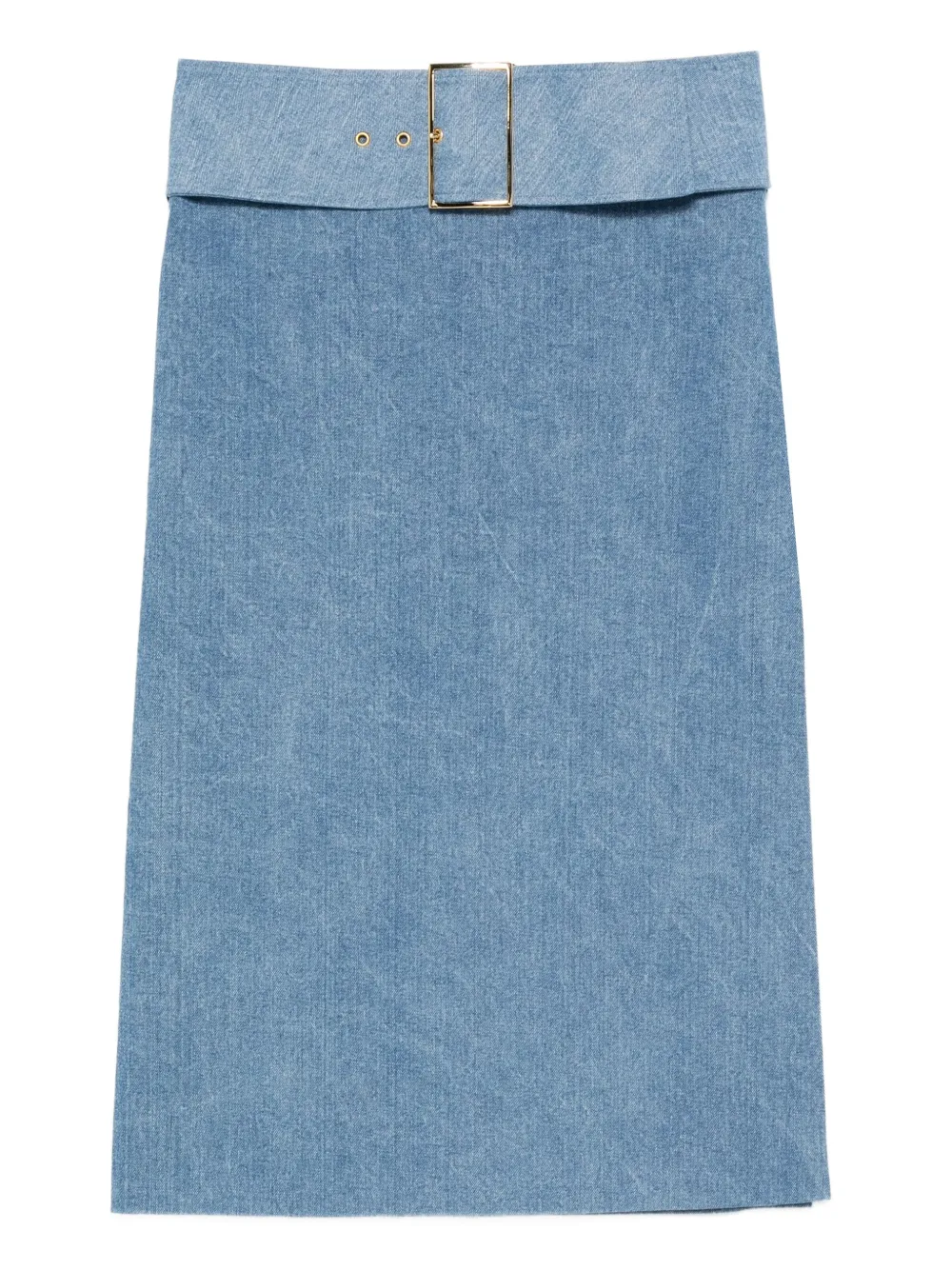 Rowen Rose belted denim midi skirt | Blue | Image 1