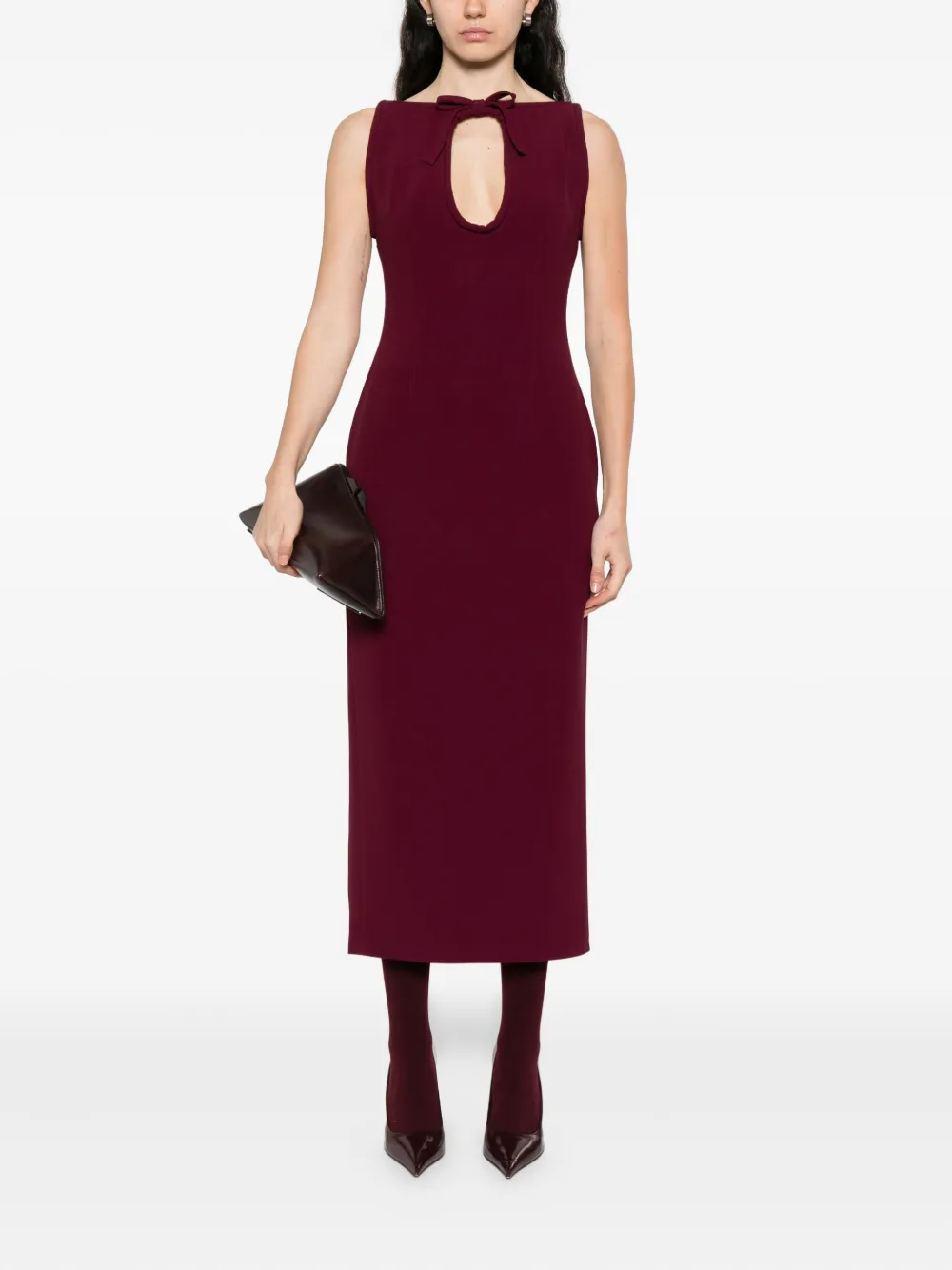 Rowen Rose keyhole-neckline sleeveless mini dress - Rood