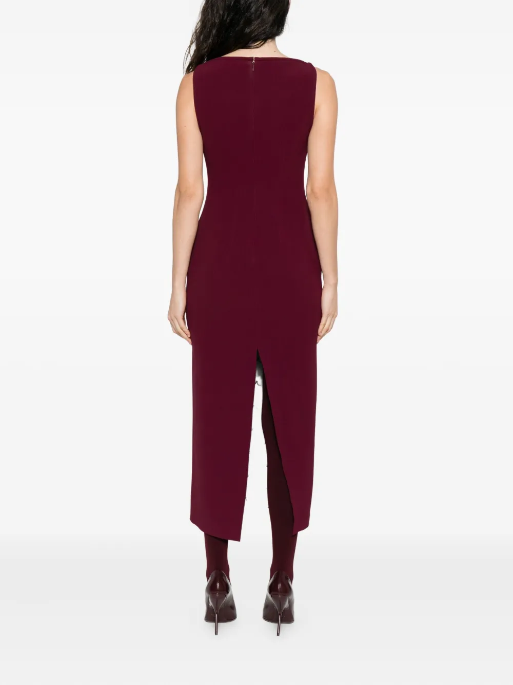 Rowen Rose keyhole-neckline sleeveless mini dress Rood