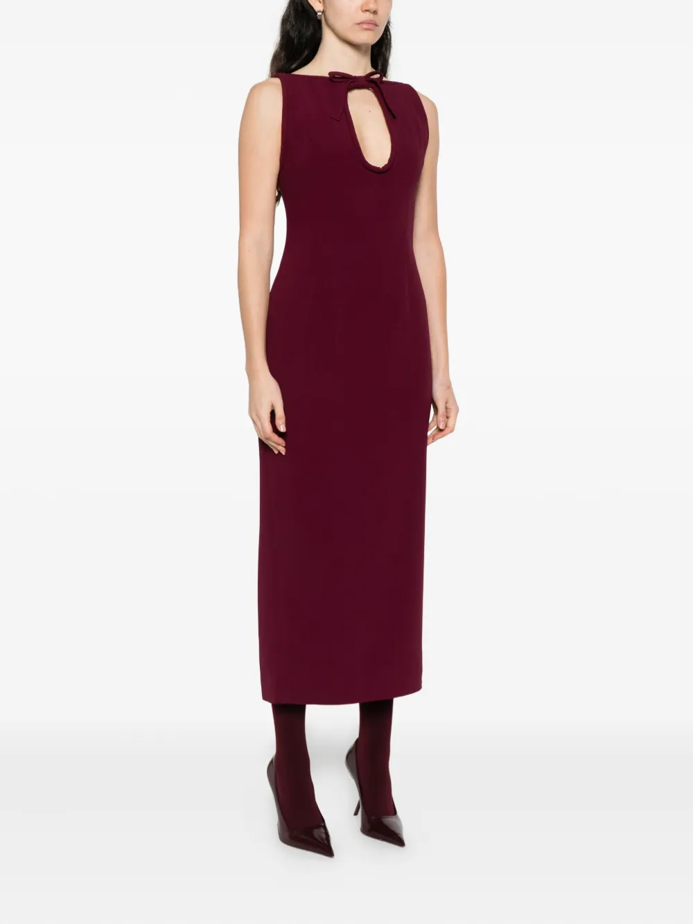 Rowen Rose keyhole-neckline sleeveless mini dress Rood