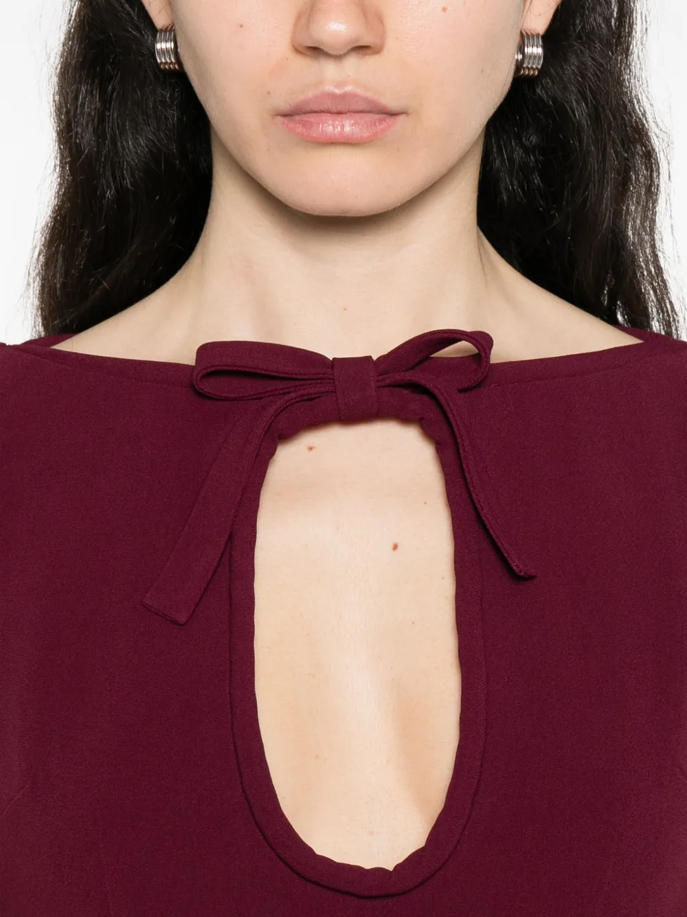 Rowen Rose keyhole-neckline sleeveless mini dress Rood