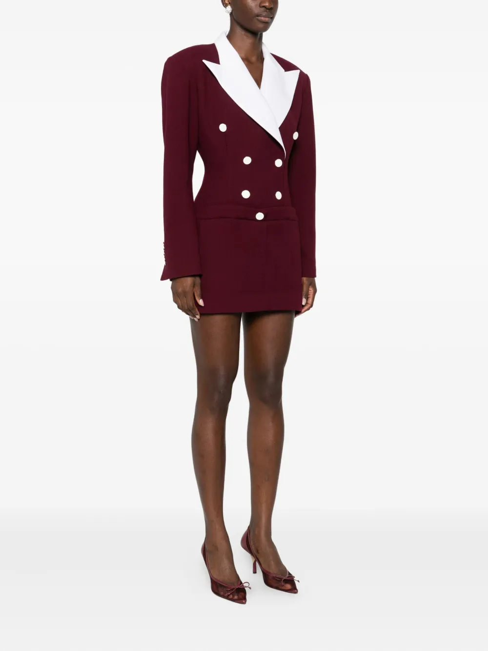 Rowen Rose Double-breasted Dress In Brown