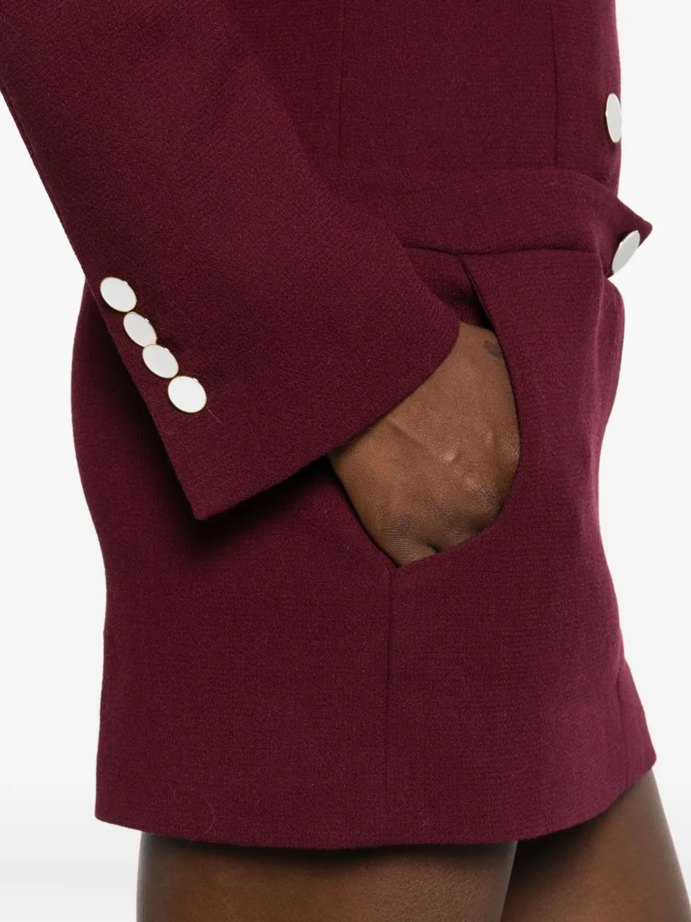 Rowen Rose Jurk met dubbele rij knopen Rood