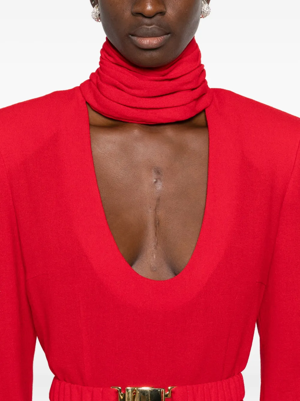 Rowen Rose Belted Maxi Dress In Red