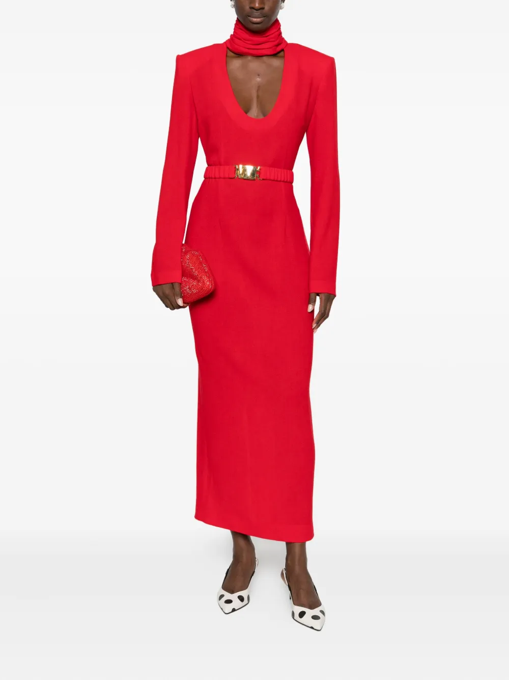 Rowen Rose belted maxi dress - Rood