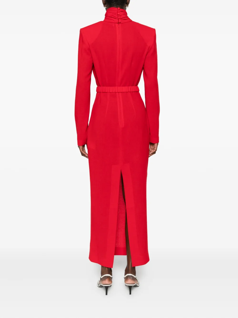 Rowen Rose Belted Maxi Dress In Red