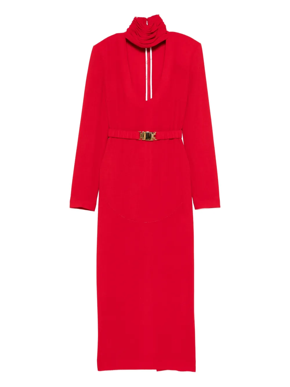 Rowen Rose Belted Maxi Dress In Red