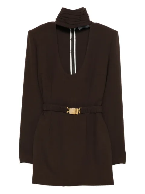 Rowen Rose high-neck belted mini dress