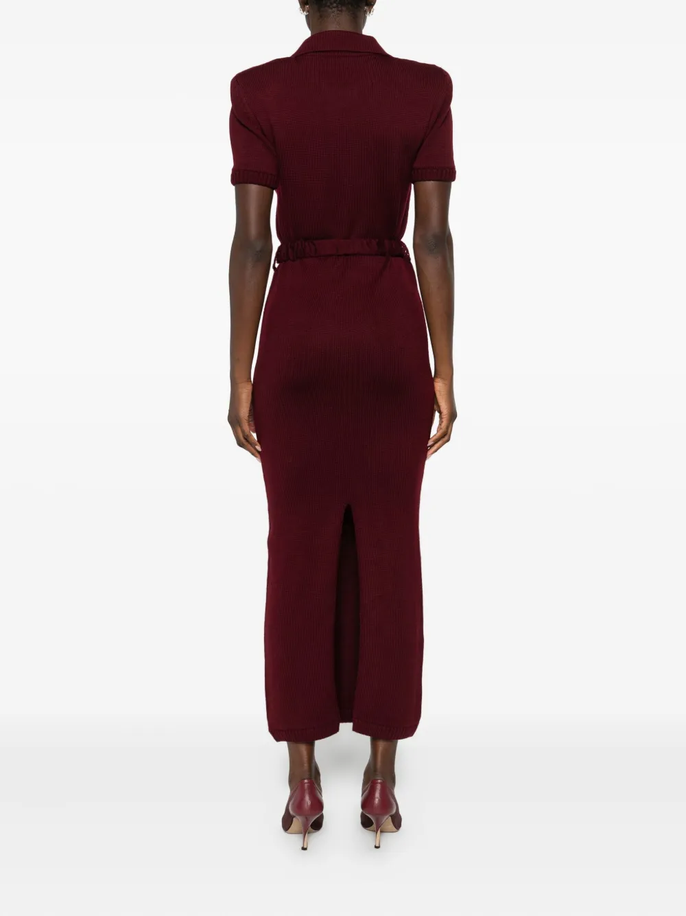 Rowen Rose Short Sleeve Midi Dress In Red