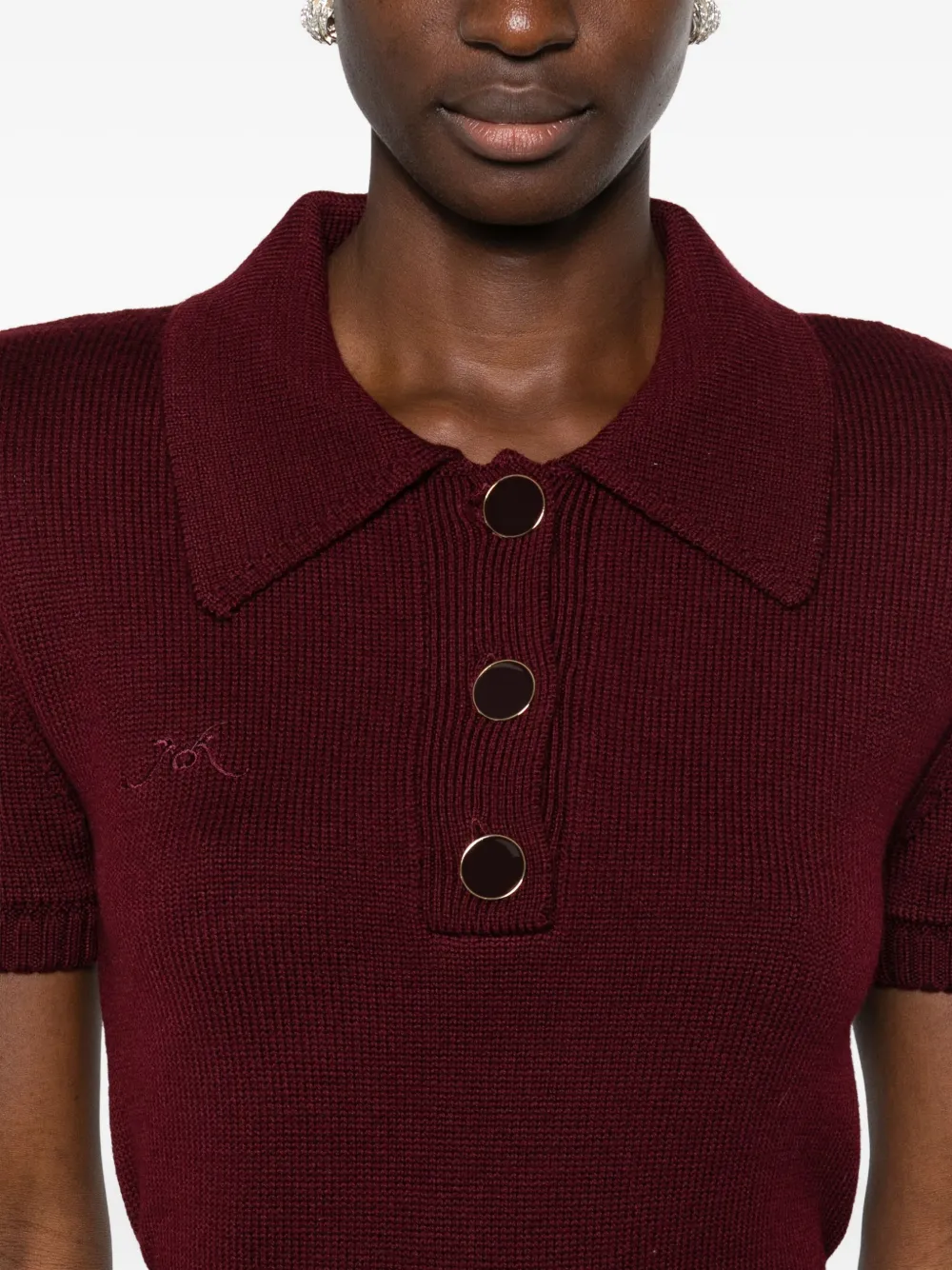 Rowen Rose Midi-jurk met korte mouwen Rood