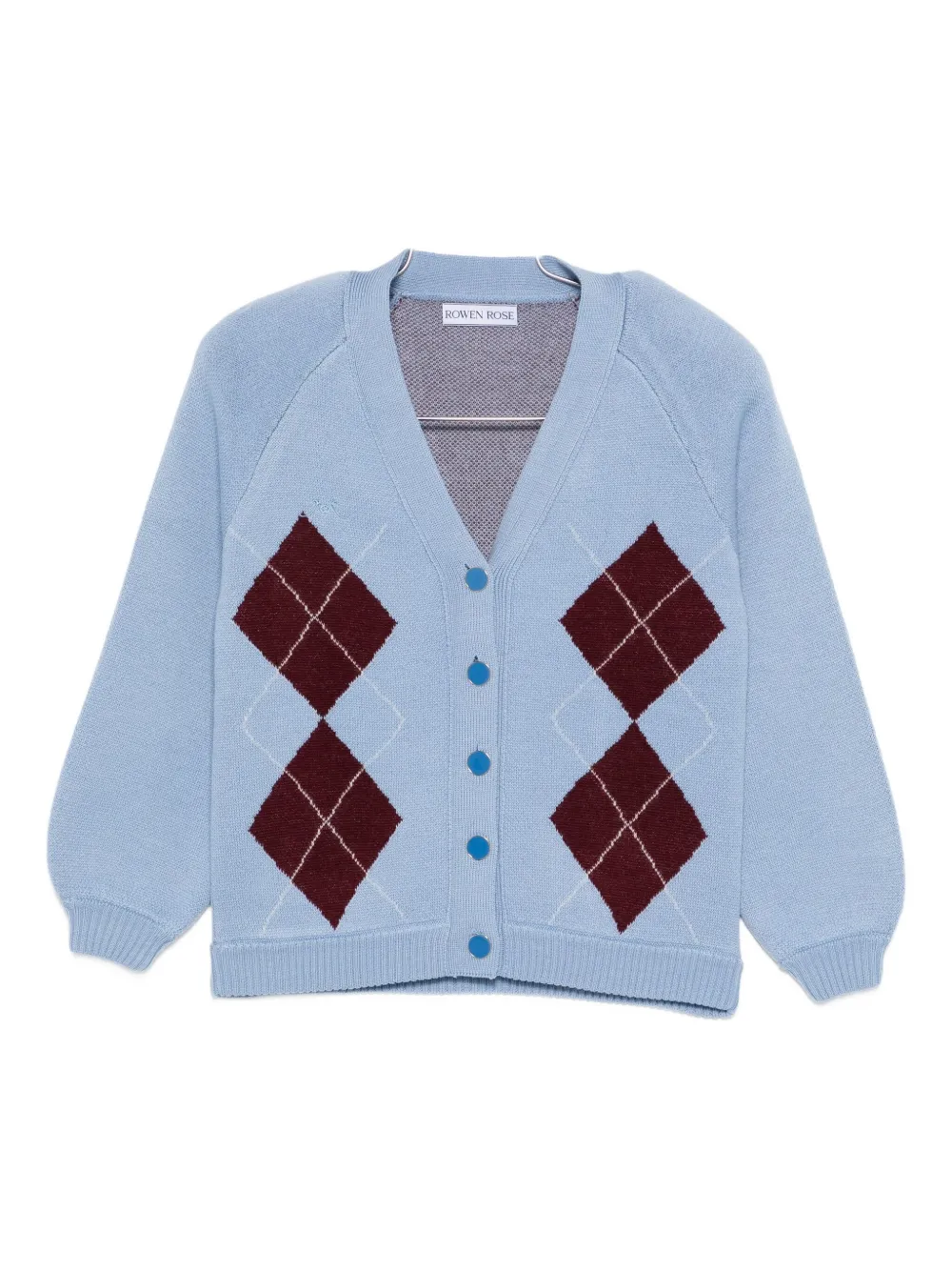 Rowen Rose argyle-pattern cardigan | Blue | Image 1
