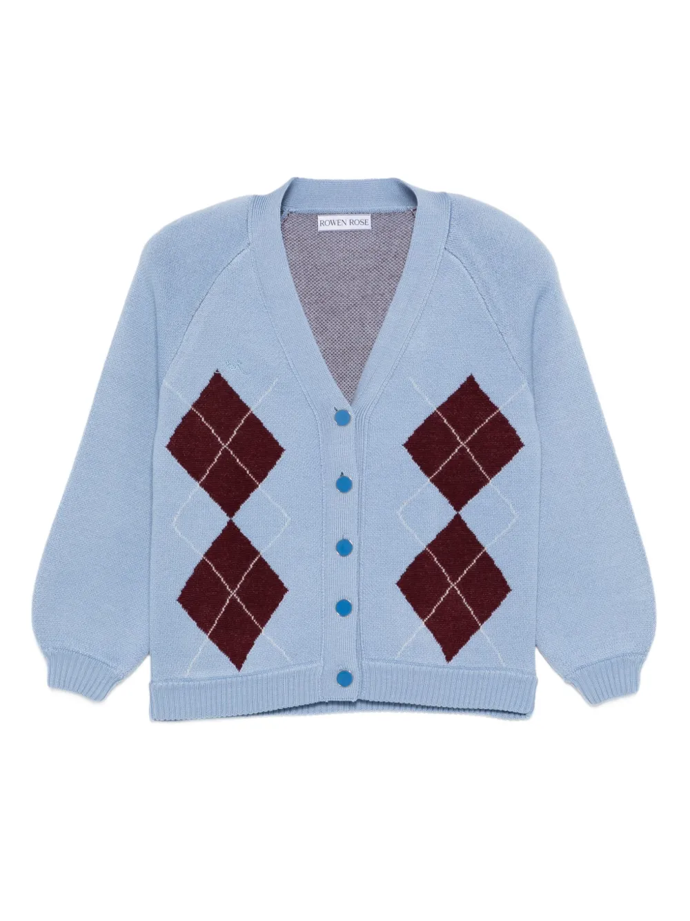 Rowen Rose argyle-pattern cardigan | Blue | Image 1