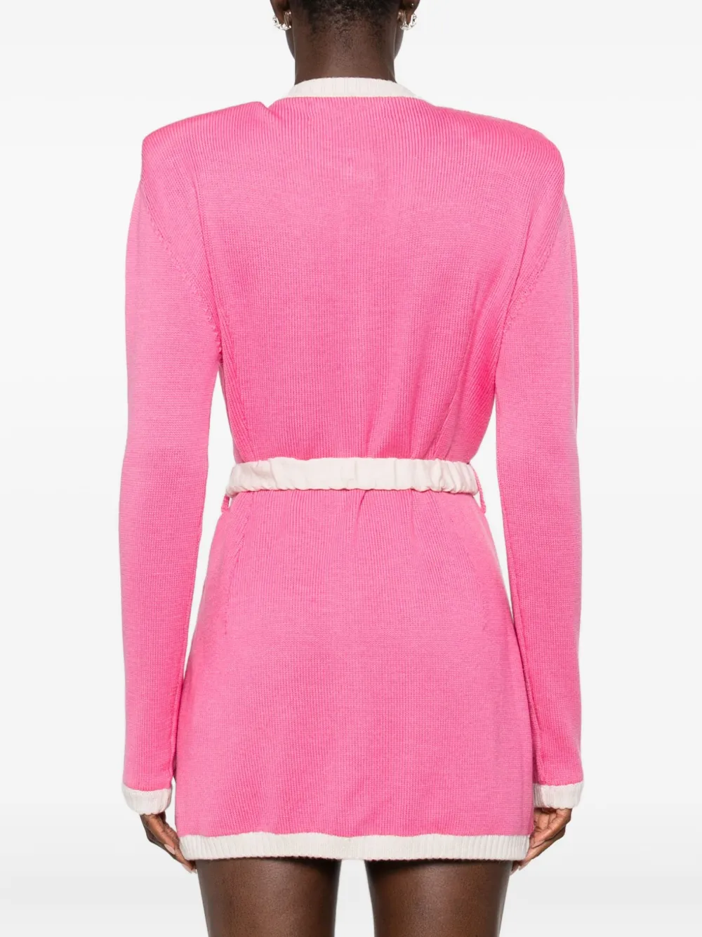 Rowen Rose Two-tone Belted Cardigan In Multi