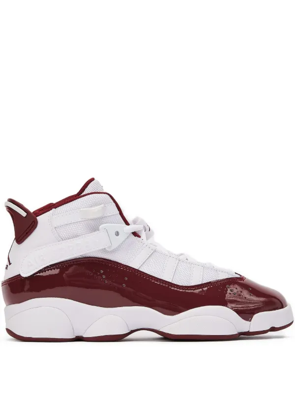 red and white team jordans