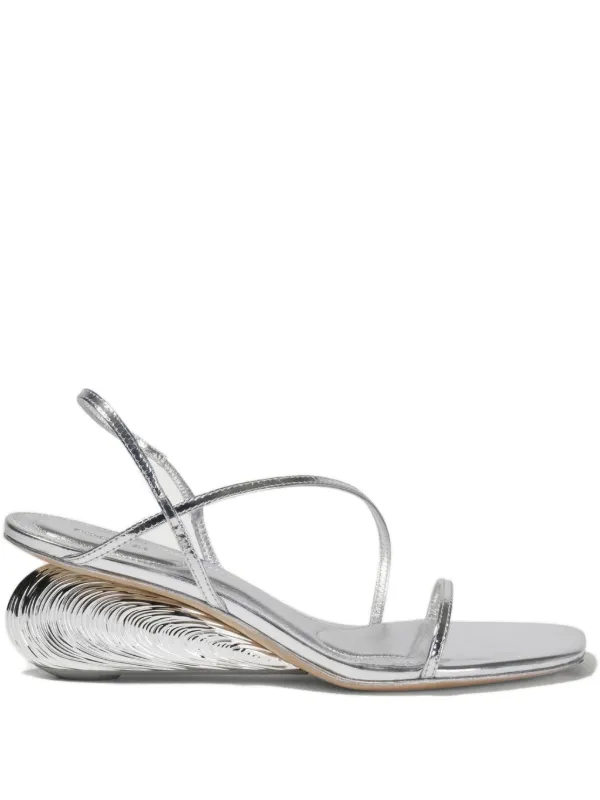 Simkhai 75mm Bridget Shell-motif Sandals in Silver