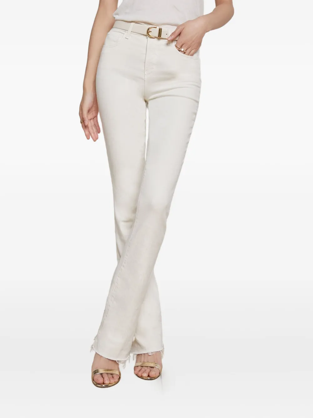 L'Agence raw-hem bootcut jeans - Wit