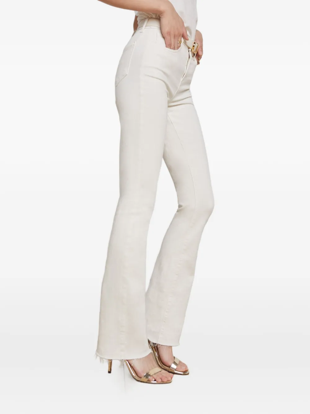 L'agence Raw-hem Bootcut Jeans In Neutral