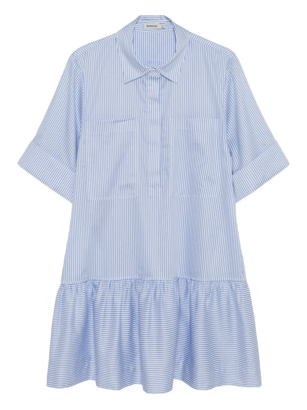 Simkhai Cris striped tiered shirt dress | Blue | Image 1