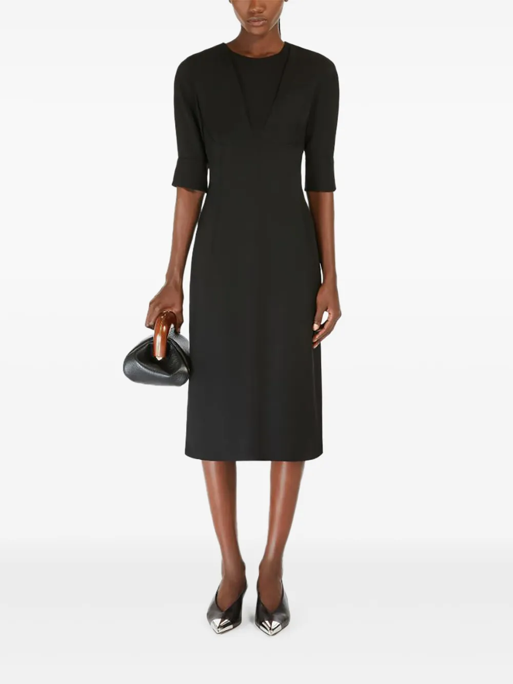 Sportmax v-neck dress - Zwart