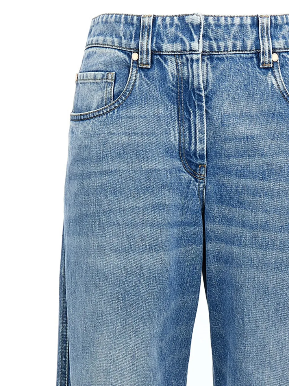 Brunello Cucinelli Jeans met decoratieve stiksels Blauw