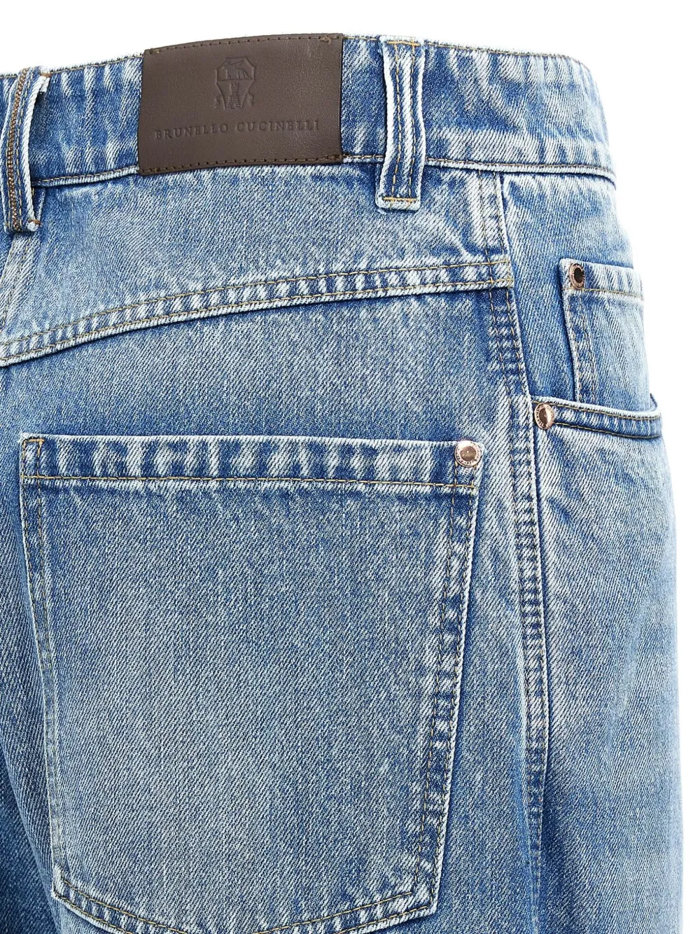 Brunello Cucinelli Jeans met decoratieve stiksels Blauw