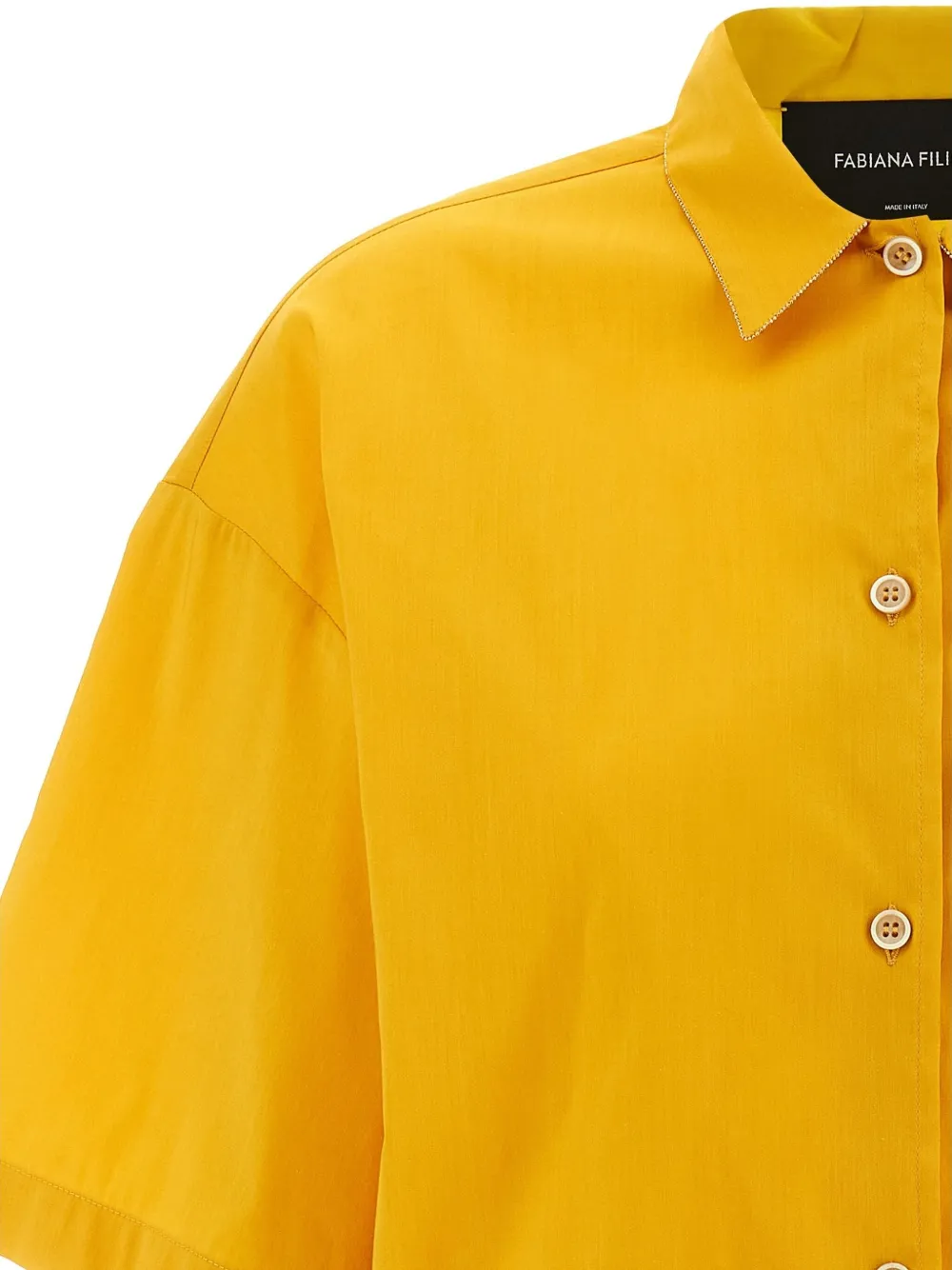 Fabiana Filippi Rhinestone Shirt Shirt And Blouse In Yellow
