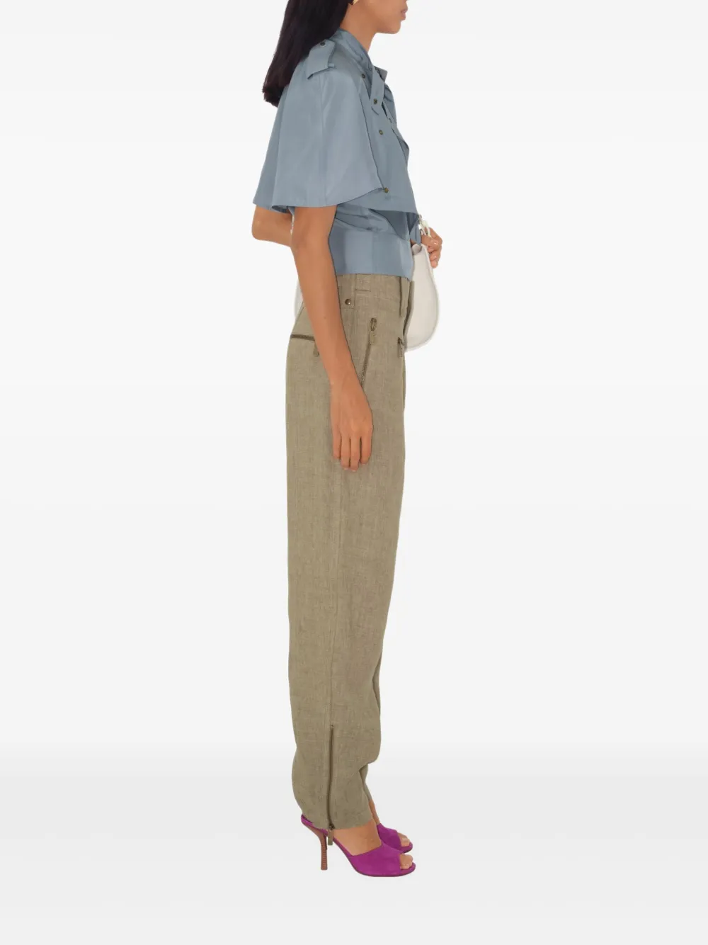 Burberry Linnen broek Bruin